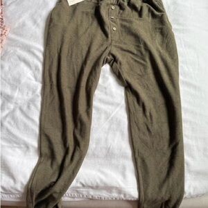 Rylee + Cru Olive Green Knit Track Joggers